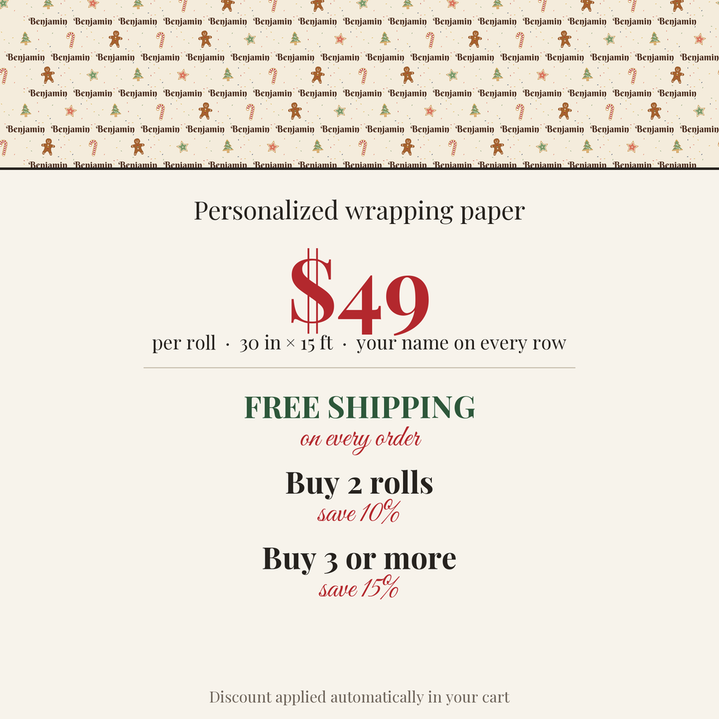 $49 per roll, free shipping on every order, buy 2 rolls save 10%, buy 3 or more save 15%
