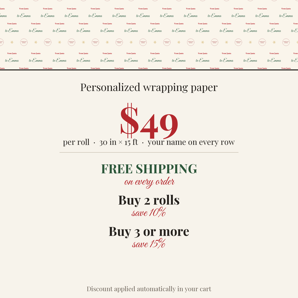 $49 per roll, free shipping on every order, buy 2 rolls save 10%, buy 3 or more save 15%