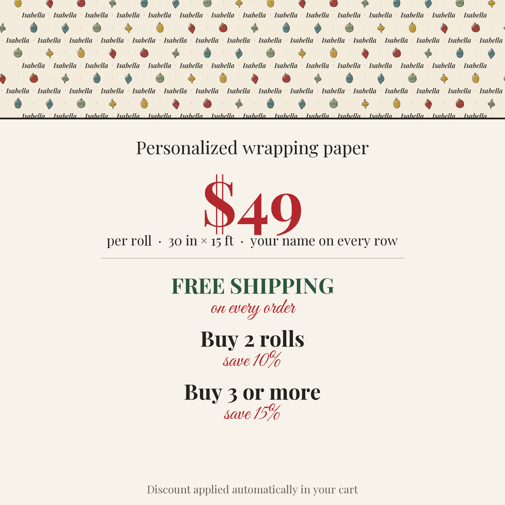 $49 per roll, free shipping on every order, buy 2 rolls save 10%, buy 3 or more save 15%