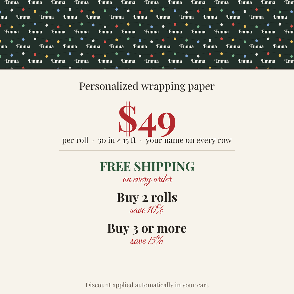 $49 per roll, free shipping on every order, buy 2 rolls save 10%, buy 3 or more save 15%