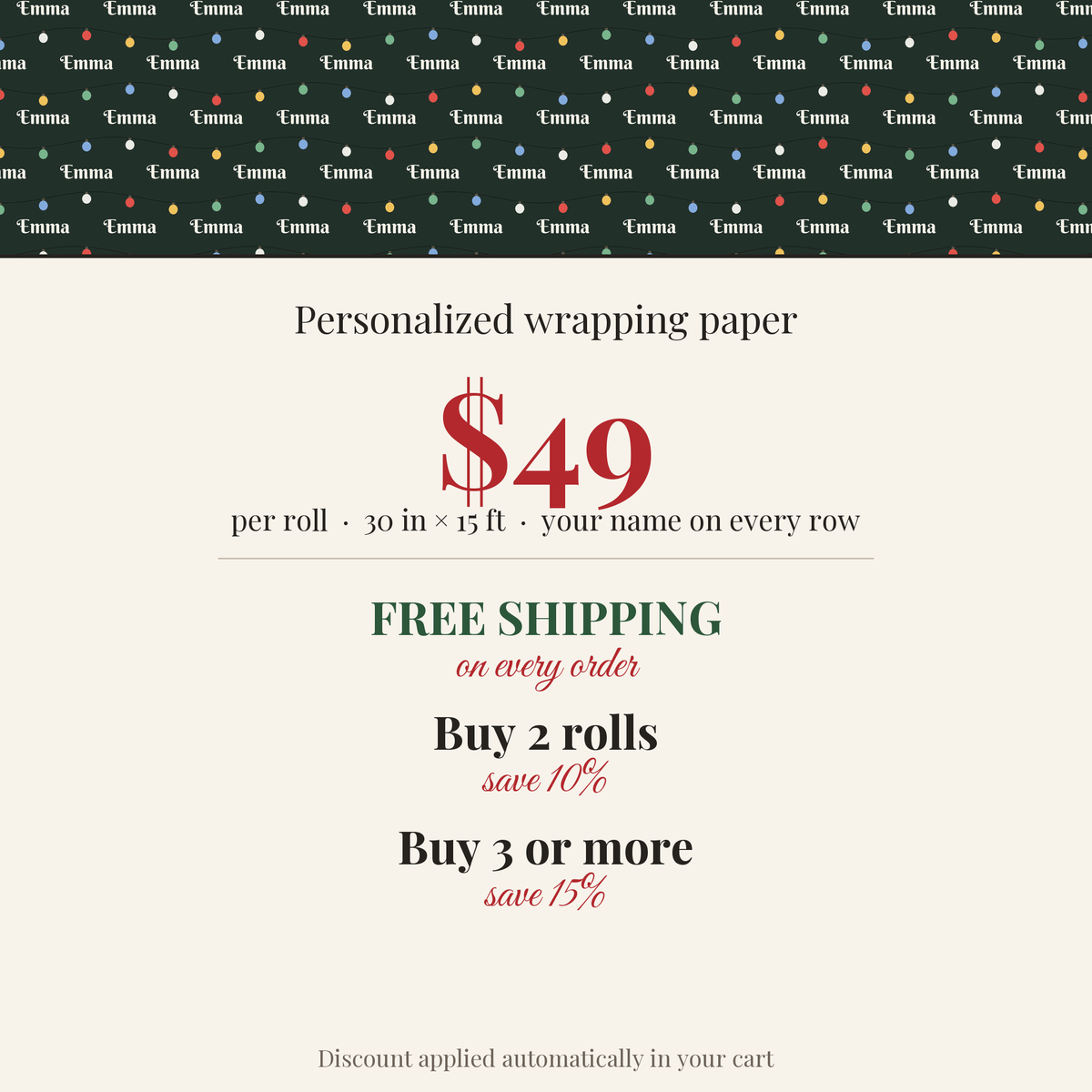 $49 per roll, free shipping on every order, buy 2 rolls save 10%, buy 3 or more save 15%